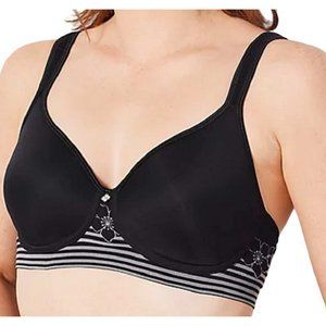 Breezies Floral Stripe Seamless Wirefree T-Shirt Bra 42D